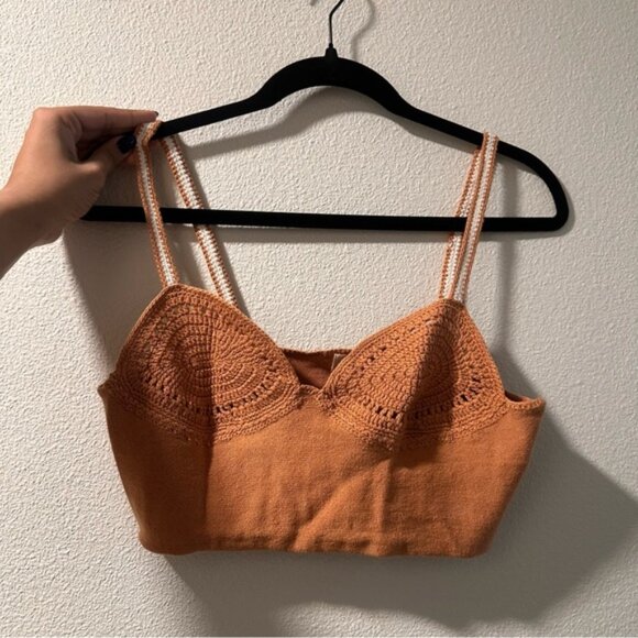 Camila Coelho Tops - Revolve Crochet Crop Top | Yellow | Medium | Camila Coelho